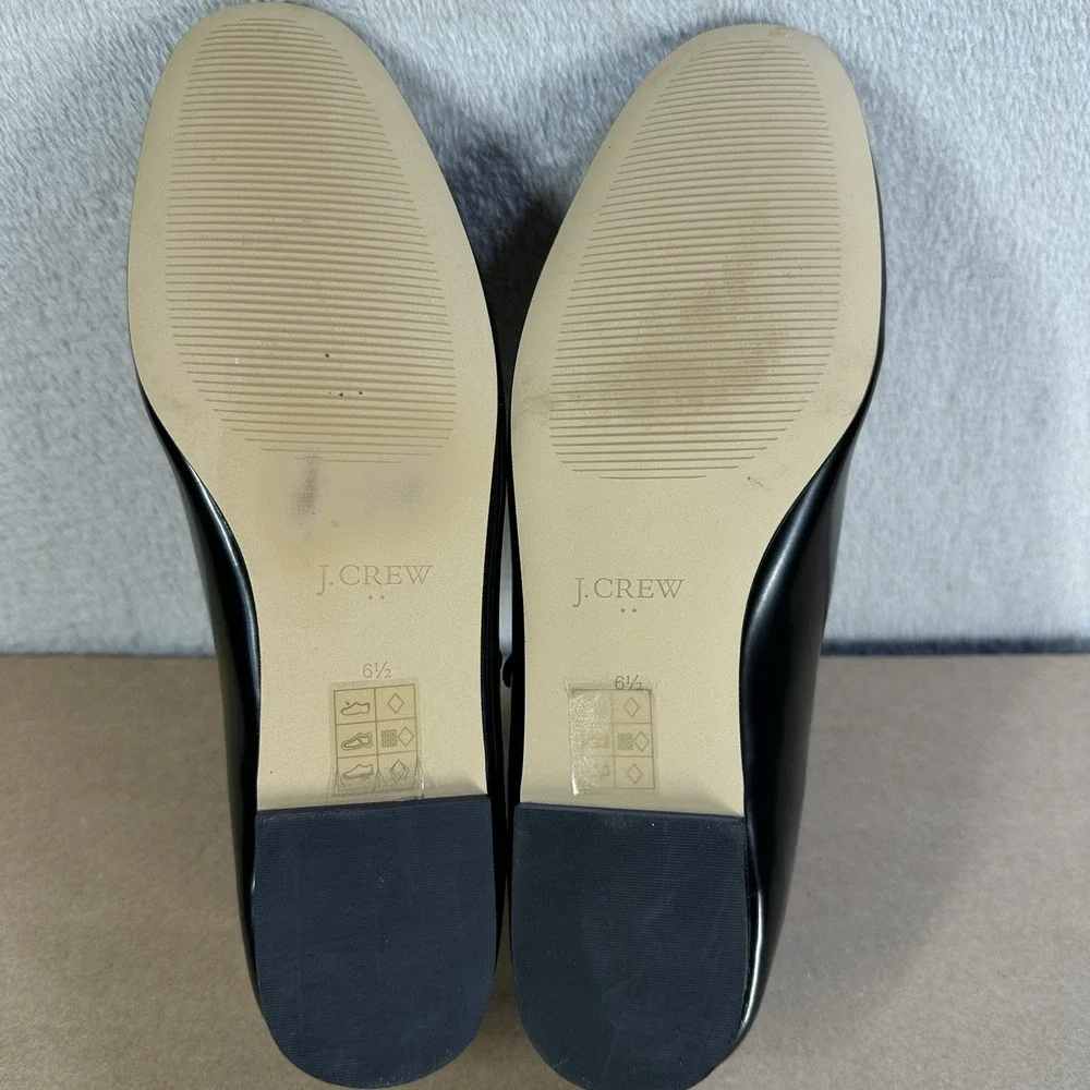 J Crew Black Mary Jane Flats‎ Round Toe Sparkle Buckle Women's US 6.5 M